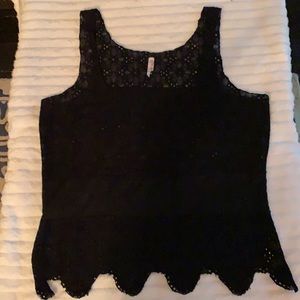 Free People Black Lace Tank